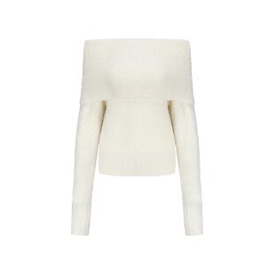 IF BY LAND设计师品牌LOOKNOW秋冬一字肩长袖毛衣