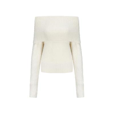 IFBYLAND一字肩修身长袖毛衣