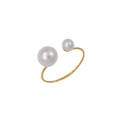 简约百搭淡水珍珠叠戴开口戒指