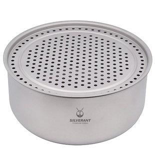 纯钛茶盘金属茶海2100ml便捷式家用户外储水圆形茶台银蚁户外茶盘