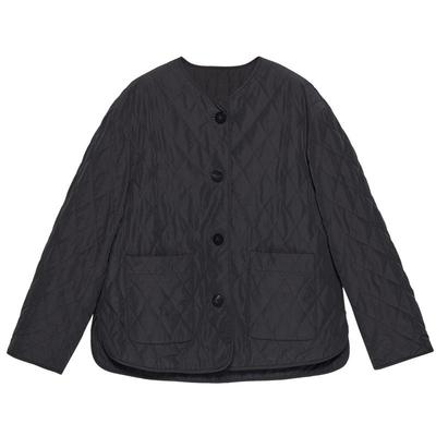 BLUE ERDOS冬季简约通勤短款菱形格轻薄棉服外套B255JB001