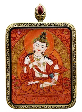 安多强画派金刚萨埵白度母唐卡