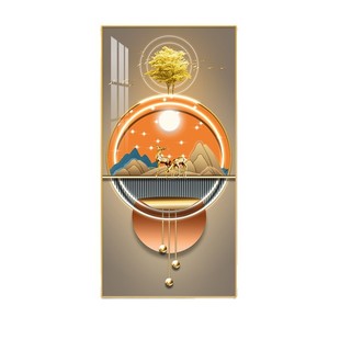 玄关装饰画走廊过道轻奢入户挂画现代简约风北欧竖版墙壁面晶瓷画