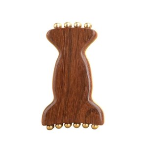 金丝檀木黄铜珠头部按摩器头皮经络穴位面部眼部全身通用按摩铜刷