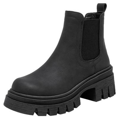 大东官方正品厚底粗跟短靴马丁靴