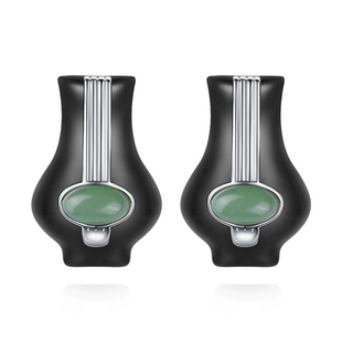 VIGG玉壶春耳钉女时尚高级感设计2026年新款潮轻奢玉吊坠配饰品