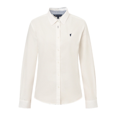 【100%棉】POLOWALK女式长袖衬衫2026春季新品翻领收腰开衫上衣