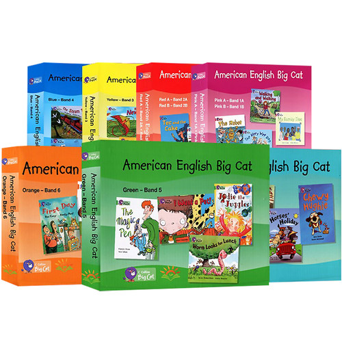 American English Big Cat 1级书本+练习册共36册 Collins出版剑桥考试推荐阅读英文儿童读物 支持小达人点读大猫英语分级阅读粉盒