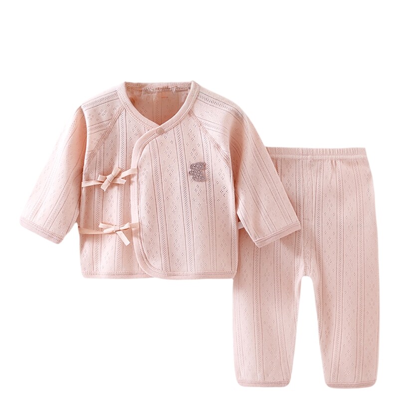 贝乐咿新生儿衣服套装夏季薄款宝宝分体睡衣长袖长裤爬服婴儿衣服