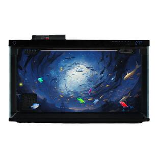 适用小米家鱼缸背景板贴纸板画米家智能鱼缸造景风景装饰改装壁画