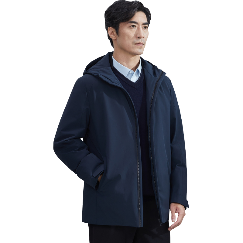 红都商务休闲连帽羽绒服