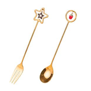 搅拌勺家用可爱女咖啡勺长柄冰淇淋甜品网红杯子用小勺子ins风叉