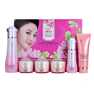 兰馨佳人五合一美百祛班霜佰草化妆品五件套装正品+黄金水六件套