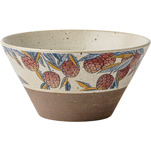 巷子尾〖古色古香〗6英寸面碗粗陶斗笠碗日式复古拉面碗加厚汤碗