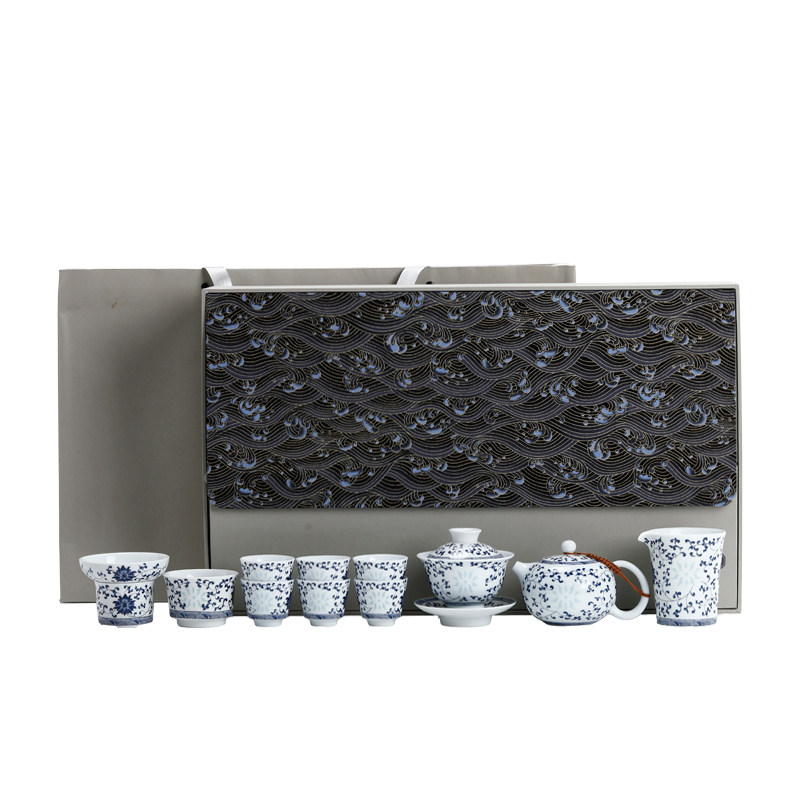 石茗堂亮白玲珑功夫茶具套装