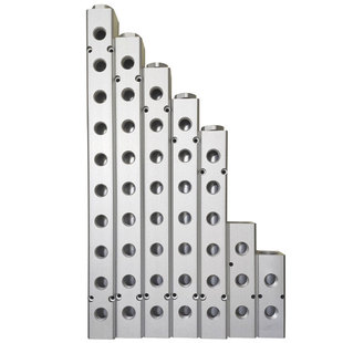 大流量气排带安装孔铝合金分配器多管路分流气排4分1/2 1寸进气孔