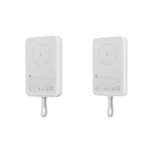 寻觅者适用于小米磁吸自带线充电宝硅胶保护套10000mAh防摔防滑全包防划耐磨软壳挂绳卡通可爱透明收纳保护套