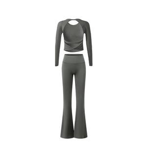 瑜伽服套装女春美背健身上衣长袖跑步运动长裤高级感普拉提训练服