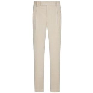 TOMBOLINI/东博利尼秋冬新款男士灯芯绒休闲裤复古米白直筒长裤潮