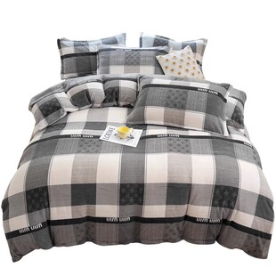 冬季牛奶绒四件套法兰珊瑚绒双面加绒加厚床单被套单人床笠三件套