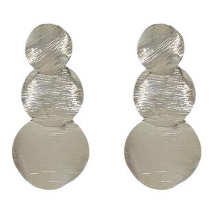 层次感~法式高级感金属原片拉丝耳环 复古轻奢夸张小众设计耳饰潮