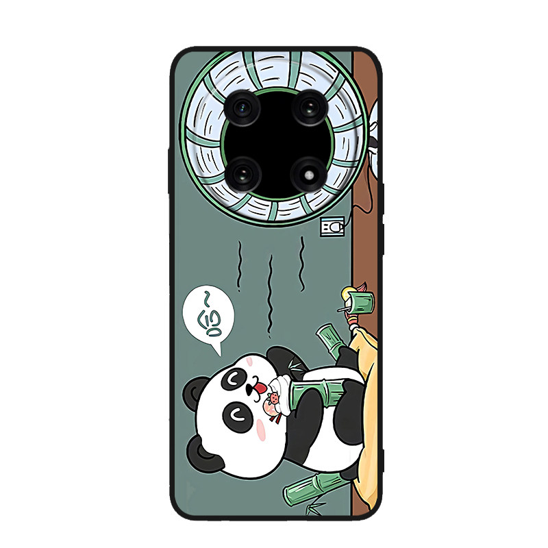 熊猫吹风扇卡通防摔硅胶手机壳