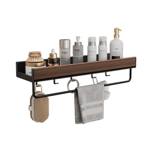 胡桃木浴室置物架免打孔卫生间洗手间洗手台洗漱台墙上壁挂收纳架