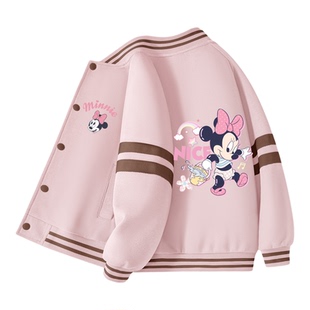 迪士尼女童棒球服外套2026新款早春洋气童装女大童儿童春装运动服