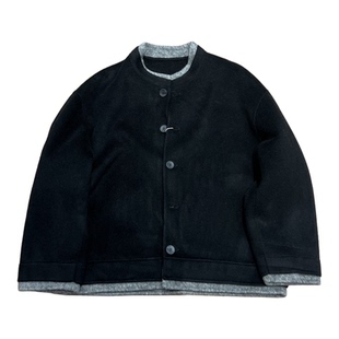 轻奢高级感100%绵羊毛假两件拼接撞色双面羊毛呢大衣通勤夹克外套