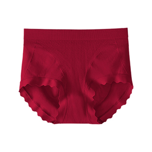 美宅红色本命年礼盒装10A抗菌内裤女中腰无痕2025新爆款高腰收腹