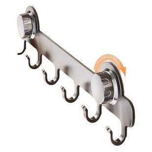 吸盘挂钩免打孔强力承重粘胶门后浴室排钩置物架入户门收纳挂衣架