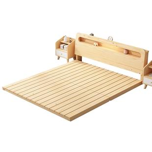 实木床架现代简约出租房榻榻米硬床板双人1.8单人1.5米折叠排骨架