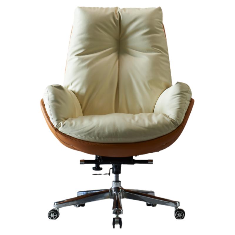 包裹感电脑椅舒适久坐家用书桌椅办公座椅真皮老板椅可躺书房椅子