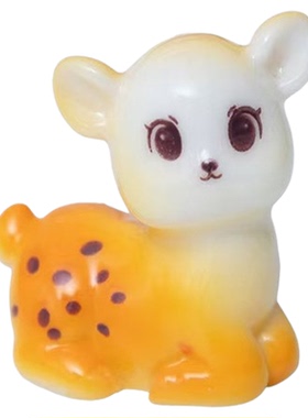 微景观可爱黄粉小鹿萌粒装饰摆件