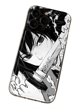 iPhone17手机壳透明水墨风鬼灭之刃动漫保护套适用苹果17/16e/15pro/14plus/13迷你12mini/11promax外壳日系