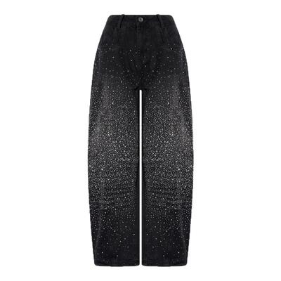 【卓沅同款】TCH满天星烫钻阔腿牛仔裤冬季新款T75D20E1138