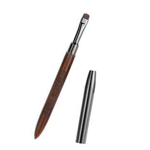 美甲檀木底胶笔刷日式专业短毛小方圆木杆涂刷光疗笔开店专用工具