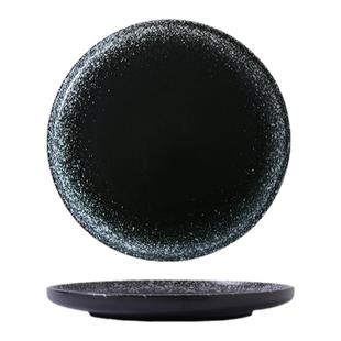 日式复古创意家用浅盘西餐盘餐盘餐厅牛排盘平盘水果盘寿司盘圆盘