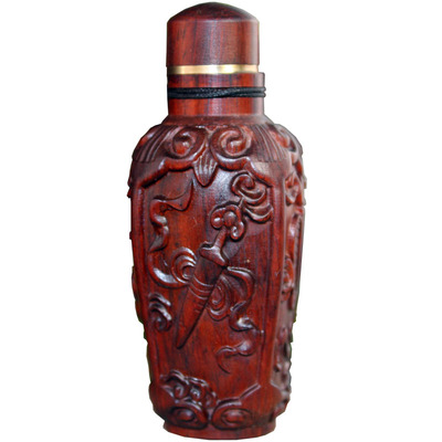祥令德紫檀木质鼻烟壶鼻药特产
