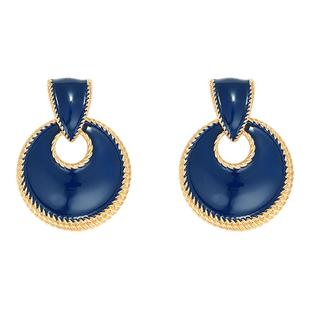 Exhibition/览物馆复古夸张珐琅耳环欧美个性耳夹耳饰女