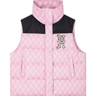 UOOYAA/乌丫宽松廓形老花拼接羽绒马甲