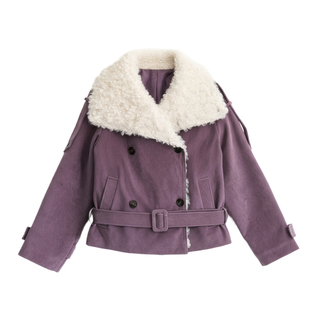 【现货】易碎商店·雾暖甜绒 复古麂皮毛一体保暖厚外套翻领上衣