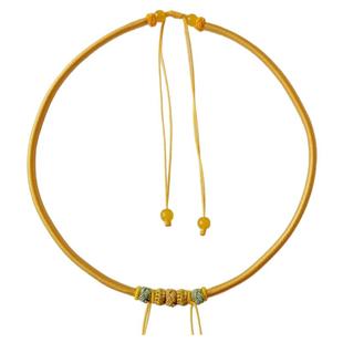 锦鲤锁包项圈宝宝金锁编绳长命锁手工编织双耳吊坠周岁婴儿童成人