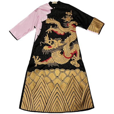 新中式旗袍连衣裙大码龙袍礼服裙
