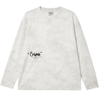 杰克琼斯秋季新款男装T恤时尚百搭舒适休闲宽松字母扎染长袖上衣