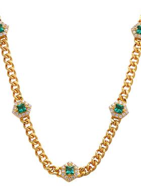 沃顿绿日常叠戴培育项链925银