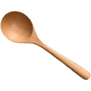 无漆木汤勺日式稀饭勺粥勺分汤勺子家用长柄木勺大号汤羹木质餐具
