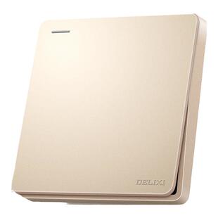 德力西821开关插座86型暗装墙壁面板一开五孔16A家用电源奶油风金