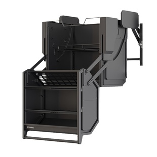 吊柜升降拉篮高柜冰箱顶柜双体收纳高深双层吊柜联动下拉式收纳架