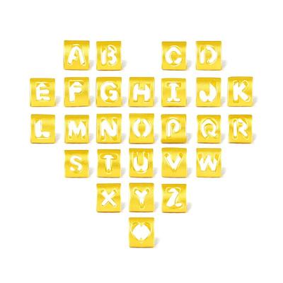 男女999足金字母转运珠手链diy